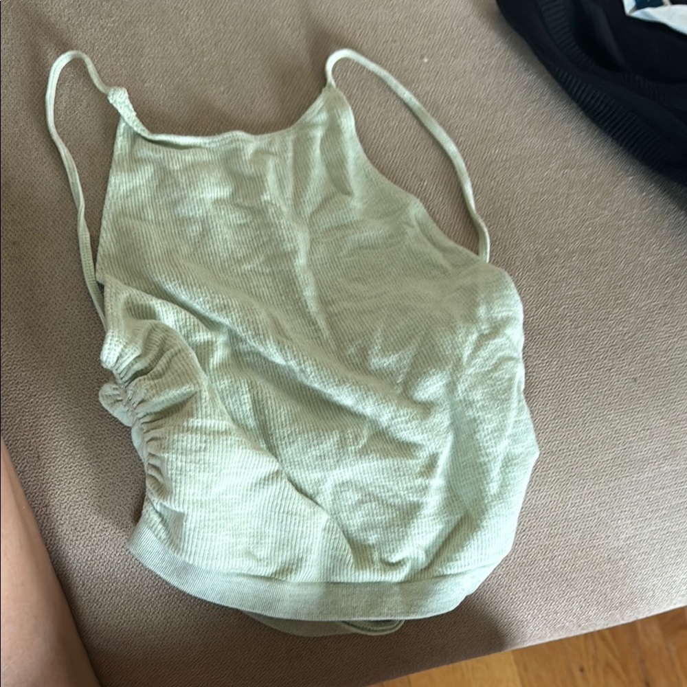 Free People Green ribbed Camisole Tank never worn